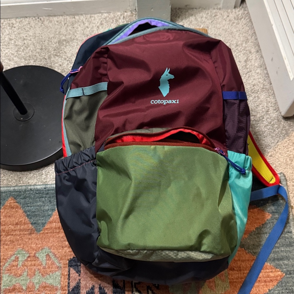 Cotopaxi Burgundy and Green Backpack
